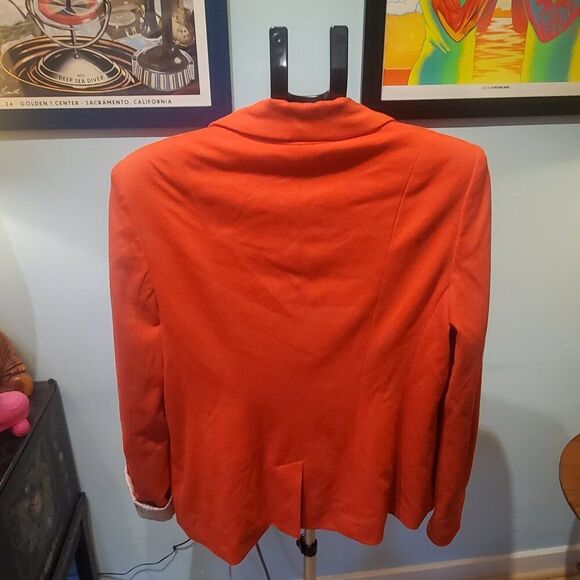 Grace Elements Sz 14 Orange Lined Blazer. Trendy, Professional, Cuffs - Picture 6 of 15